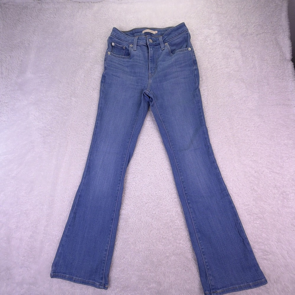 Levi's 725 High Rise Bootcut Jeans Women's 26x28 Light Wash Stretch